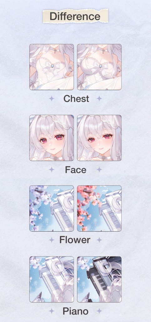 【商用】【YCH base】イラストテンプレート素材Vtuber素材花の幻想