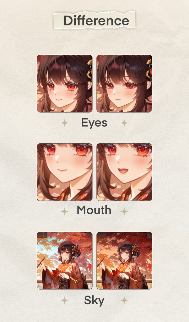 【商用】【YCH base】イラストテンプレート素材Vtuber素材恋に染まる紅葉