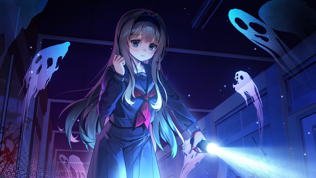 【商用】【YCH base】イラストテンプレート素材Vtuber素材旧校舎の夜