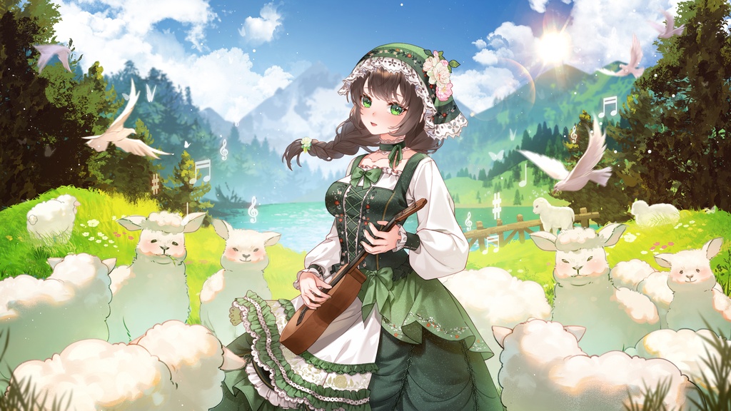 【商用】【YCH base】イラストテンプレート素材Vtuber素材羊飼いの少女