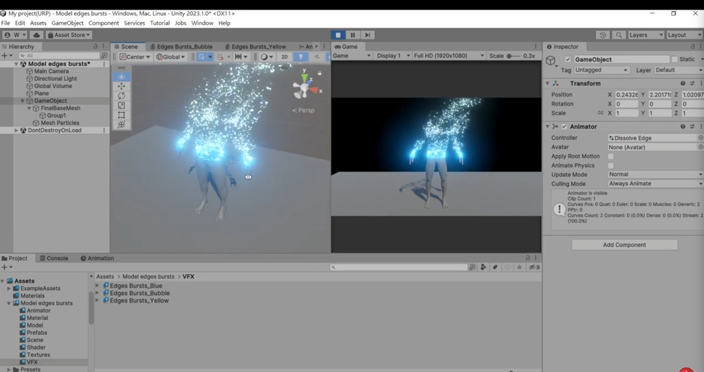 Unity VFX Graph:Model Edges Bursts