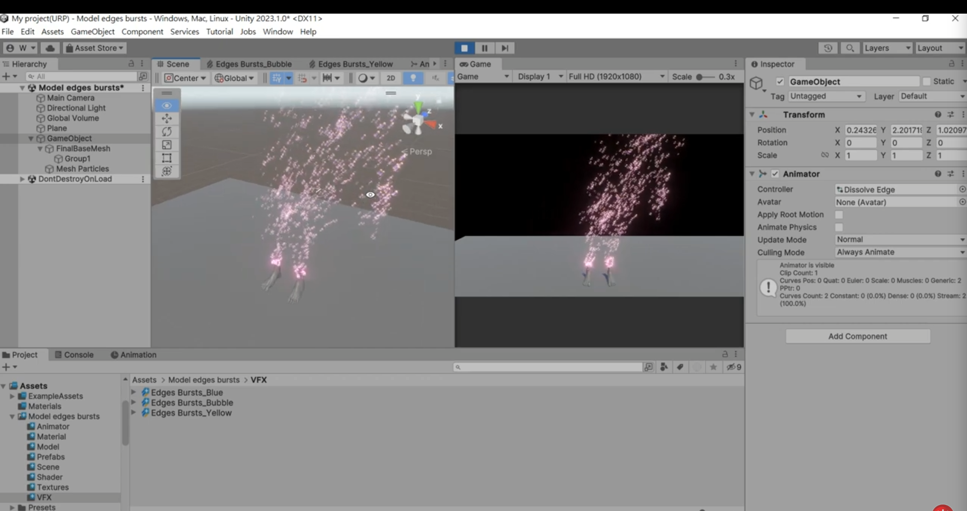 Unity VFX Graph：Model Edges Bursts - EricWang(Unity VFX Artist) - BOOTH