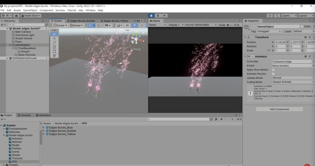 Unity VFX Graph:Model Edges Bursts