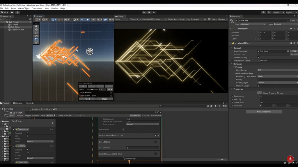 Unity VFX Graph:Sci-fi Line