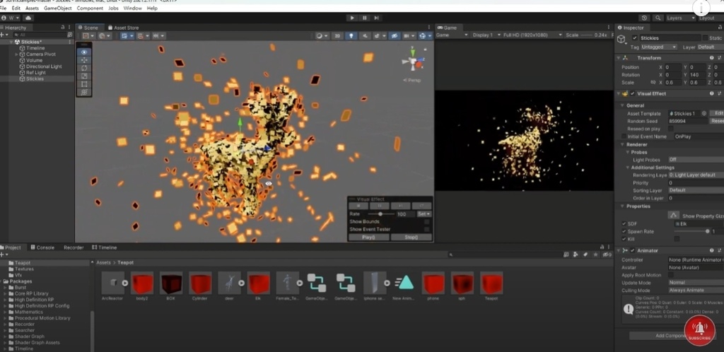 Unity VFX Graph:Post-it(Particles aggregate into models)