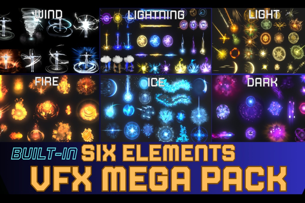 Unity Game VFX - Six Elements VFX Mega Pack(Built-In)