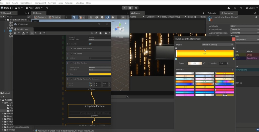 Unity VFX Graph:Sci-Fi Text Flashes