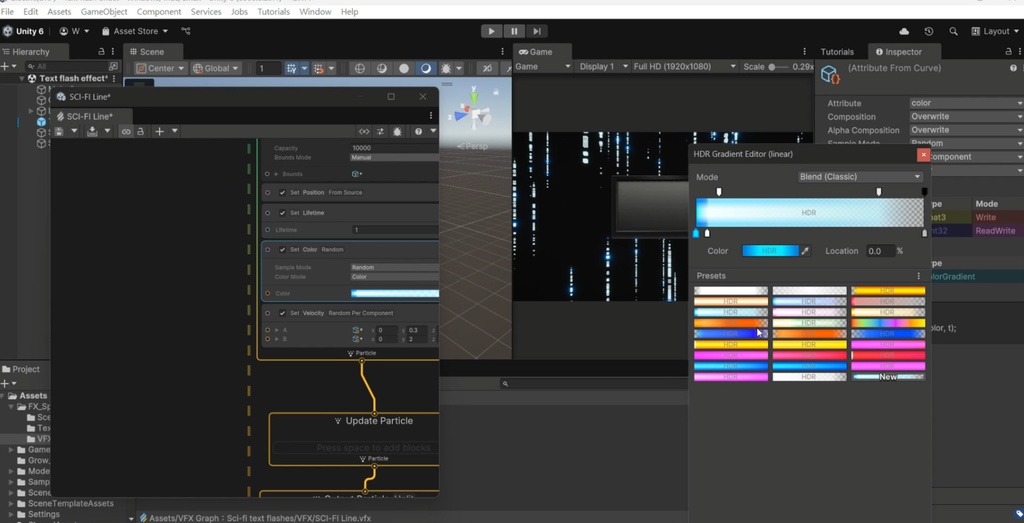 Unity VFX Graph:Sci-Fi Text Flashes