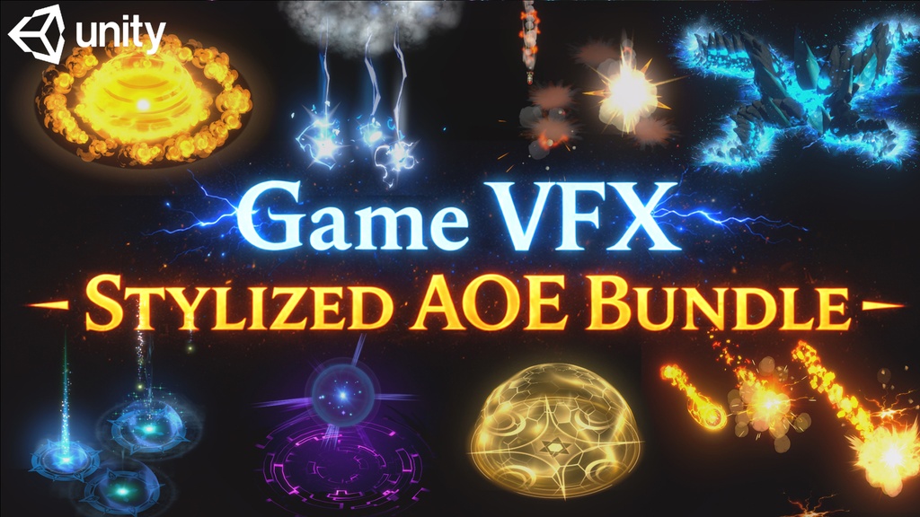 Unity Game VFX - RPG Skill Effects (Magic, AOE, Projectile)