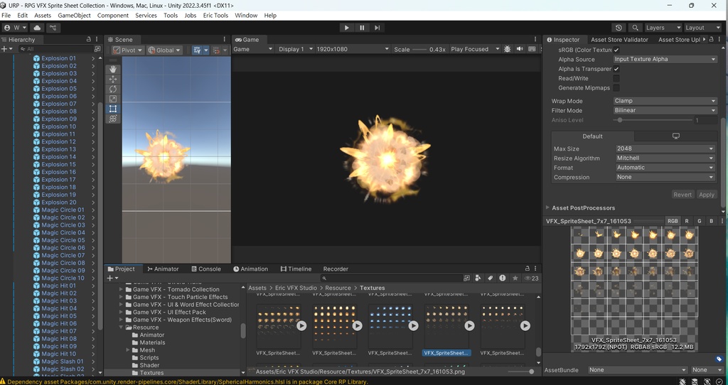 RPG VFX Sprite Sheet Collection(Slash,Hit,EXP,Magic Circle)