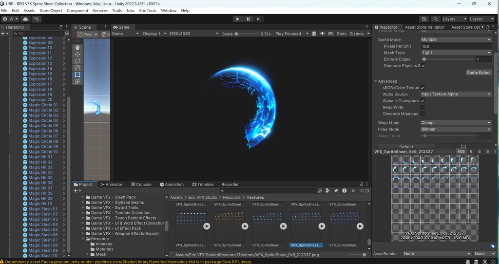RPG VFX Sprite Sheet Collection(Slash,Hit,EXP,Magic Circle)