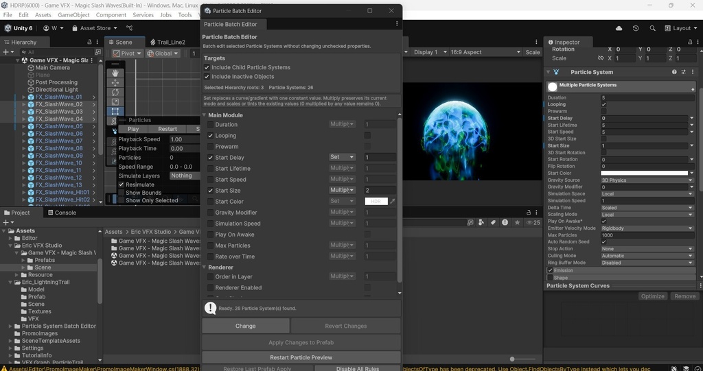 Unity Particle System Batch Editor