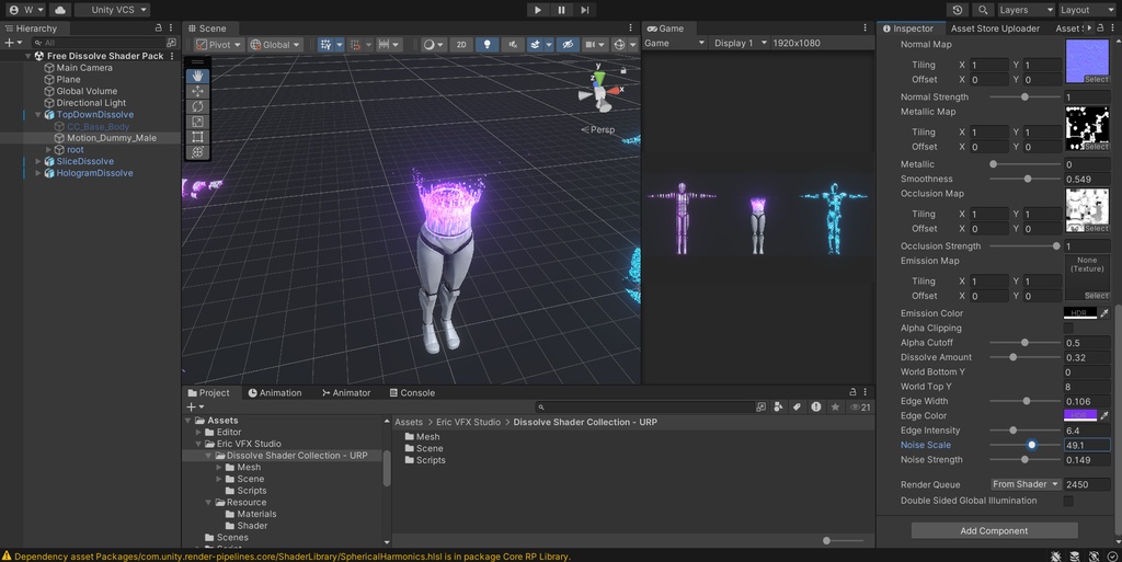 Free Dissolve Shader Pack - URP