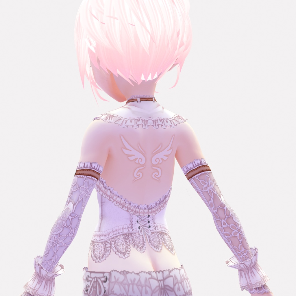 VRoid Studioβ版 編み上げレースコルセットのテクスチャー