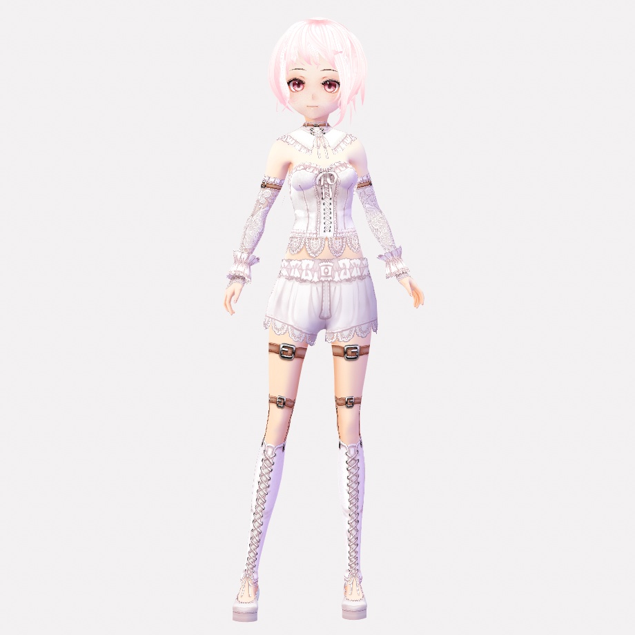 VRoid Studioβ版 編み上げレースコルセットのテクスチャー