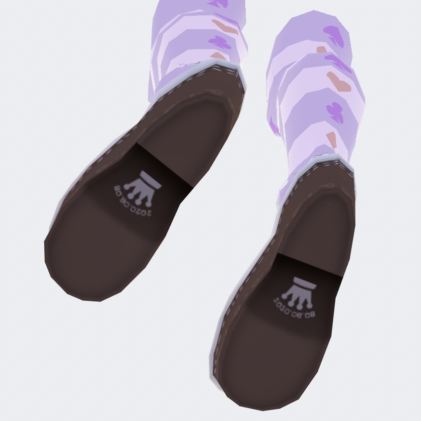 VRoid Studio ロリータ靴とストライプ靴下のテクスチャー