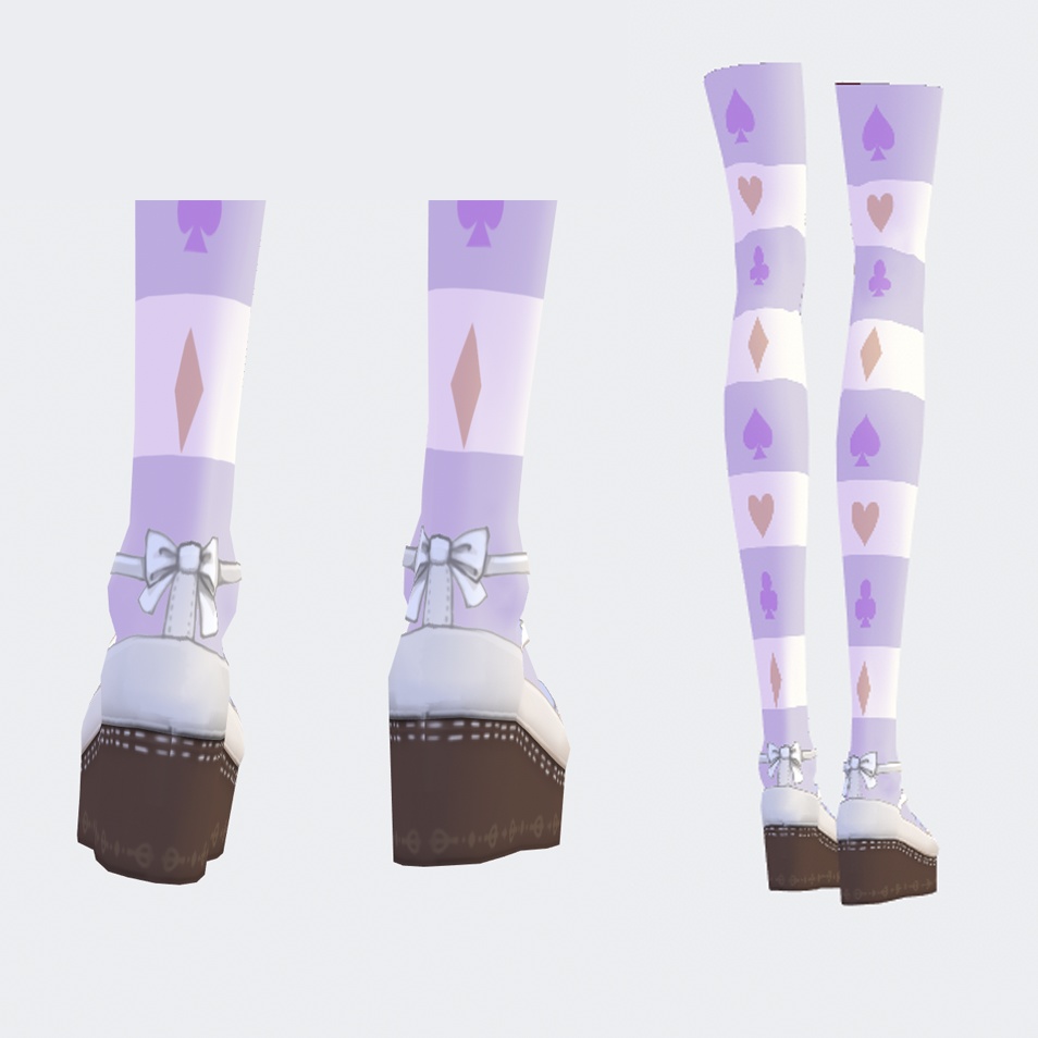 VRoid Studio ロリータ靴とストライプ靴下のテクスチャー