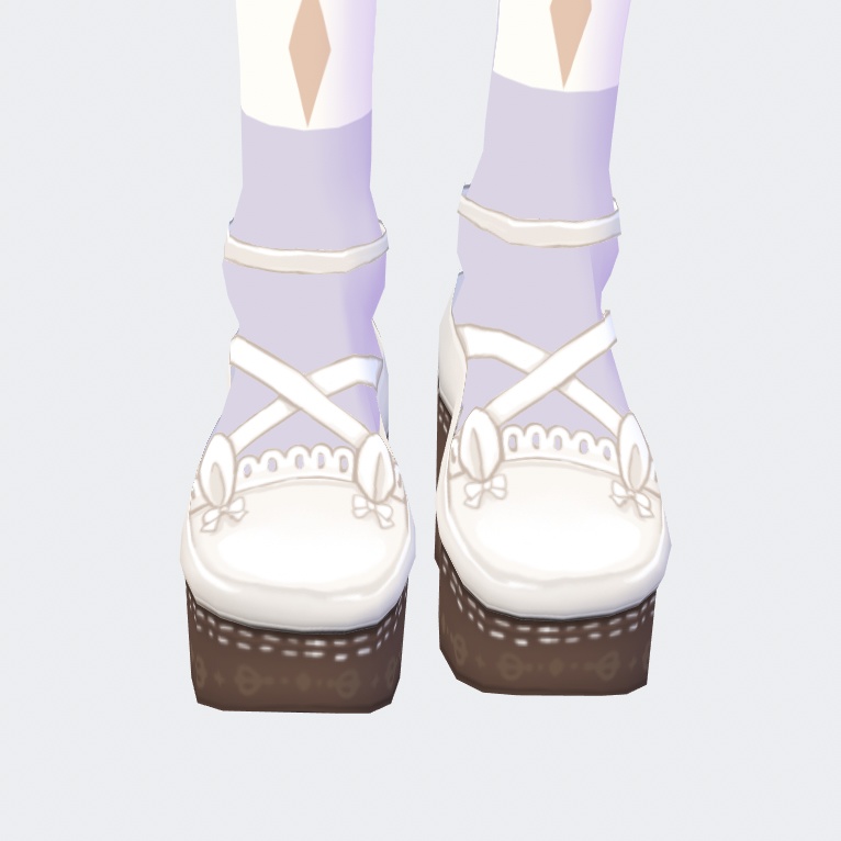 VRoid Studio ロリータ靴とストライプ靴下のテクスチャー
