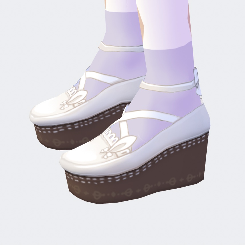 VRoid Studio ロリータ靴とストライプ靴下のテクスチャー