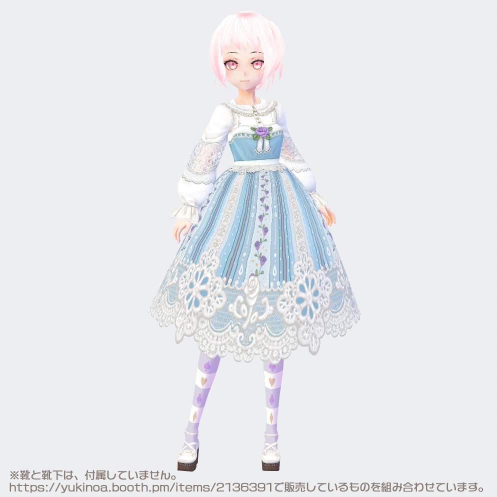 VRoid Studio 手編みレースのロリータワンピース テクスチャー