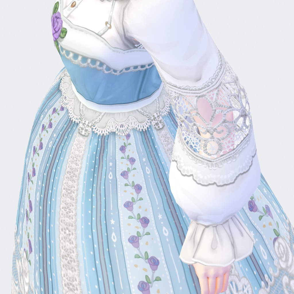 VRoid Studio 手編みレースのロリータワンピース テクスチャー