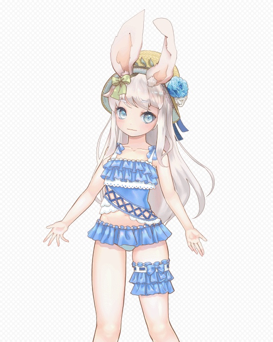 Live2Dモデル【兎姫】フリルの水着ver 兎耳少女