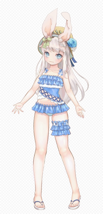 Live2Dモデル【兎姫】フリルの水着ver 兎耳少女