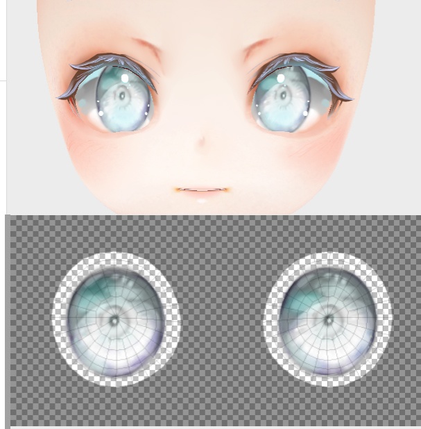 vroidstudio(正式版対応) 瞳15色+白目+まつ毛のテクスチャー