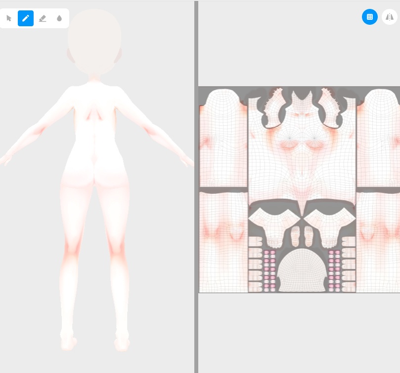 vroidstudio(正式版対応) 肌テクスチャー3種 顔と口内と全身