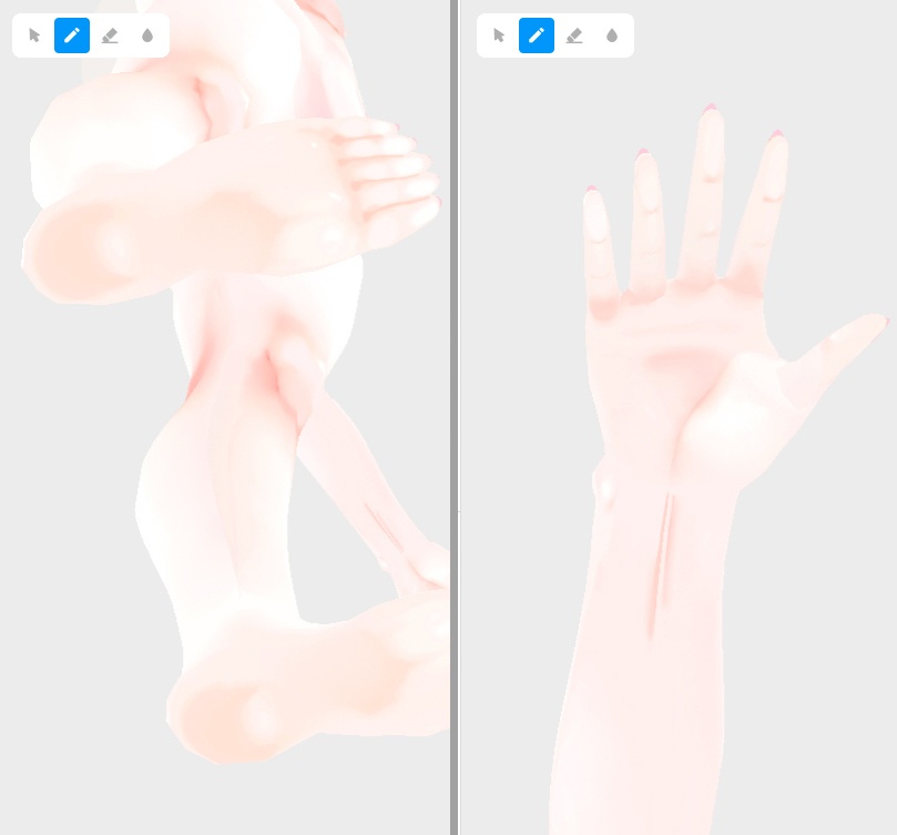 vroidstudio(正式版対応) 肌テクスチャー3種 顔と口内と全身