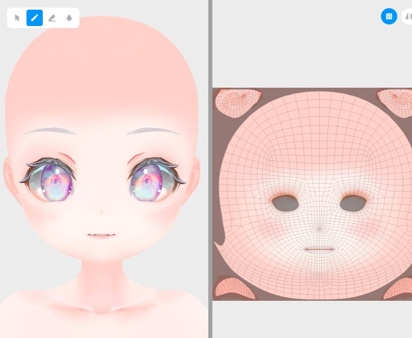 vroidstudio(正式版対応) 肌テクスチャー3種 顔と口内と全身