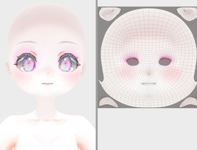 vroidstudio(正式版対応) 肌テクスチャー3種 顔と口内と全身