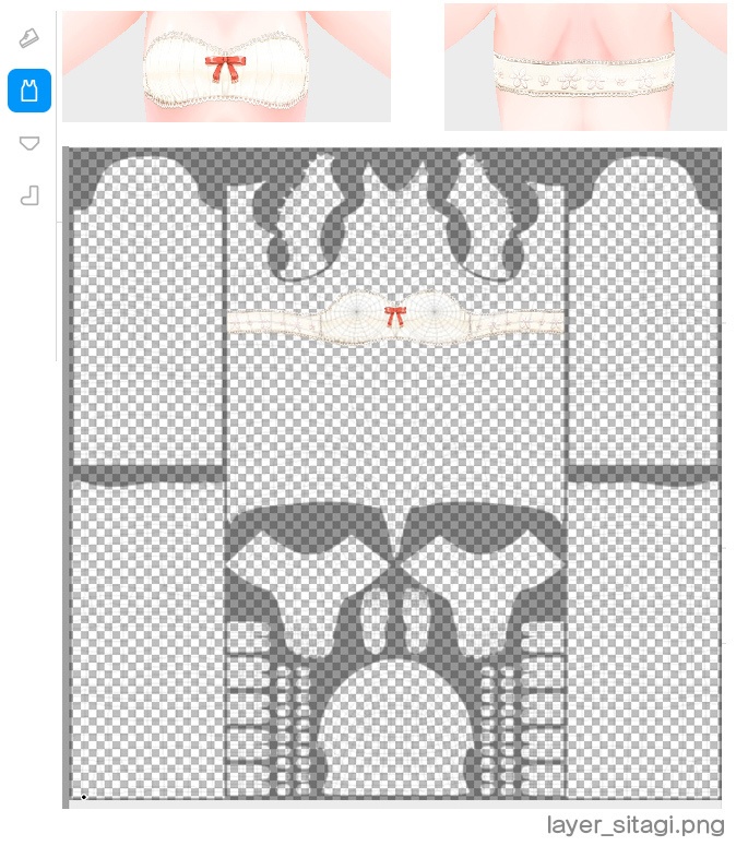 vroidstudio用テクスチャー(正式版対応) ガーターベルト、靴下、靴、インナー下着上下セットunderwear