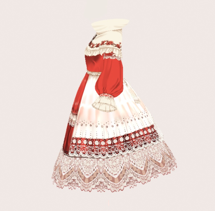 vroidstudio用テクスチャー(正式版対応) 薔薇刺繍とレースのロリィタドレス