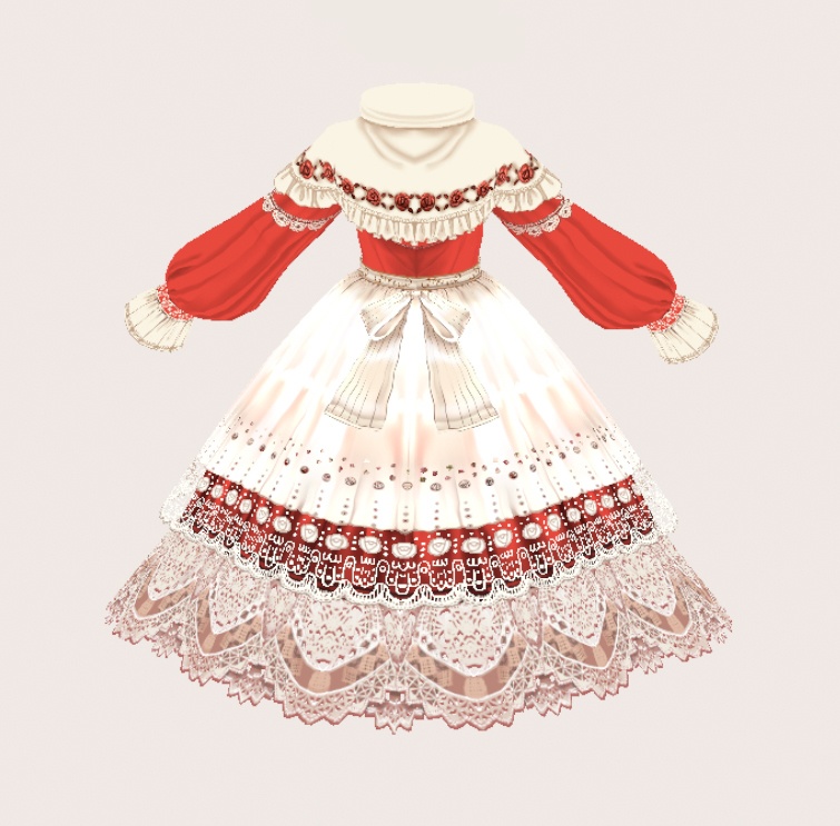 vroidstudio用テクスチャー(正式版対応) 薔薇刺繍とレースのロリィタドレス