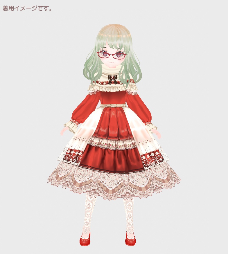 vroidstudio用テクスチャー(正式版対応) 薔薇刺繍とレースのロリィタドレス