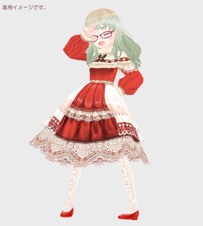 vroidstudio用テクスチャー(正式版対応) 薔薇刺繍とレースのロリィタドレス