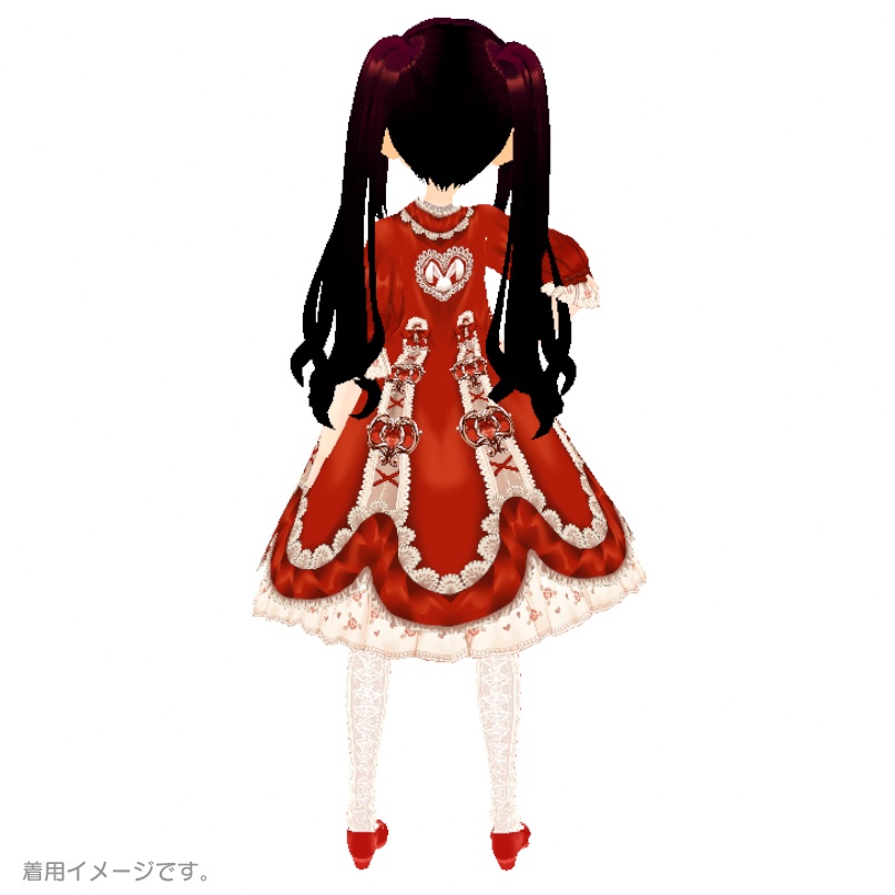vroidstudio用テクスチャー(正式版対応) 薔薇とハートとレースのロリィタドレス
