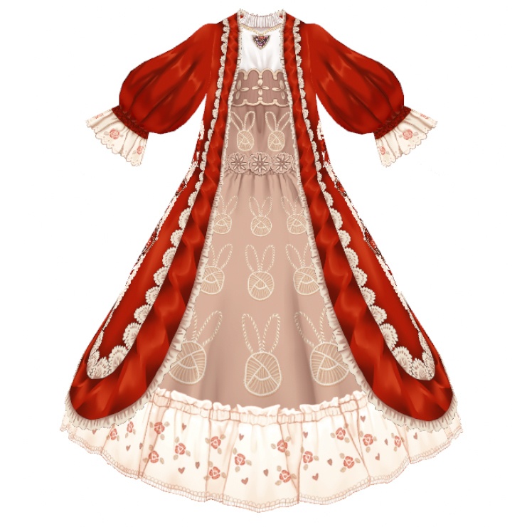 vroidstudio用テクスチャー(正式版対応) 薔薇とハートとレースのロリィタドレス