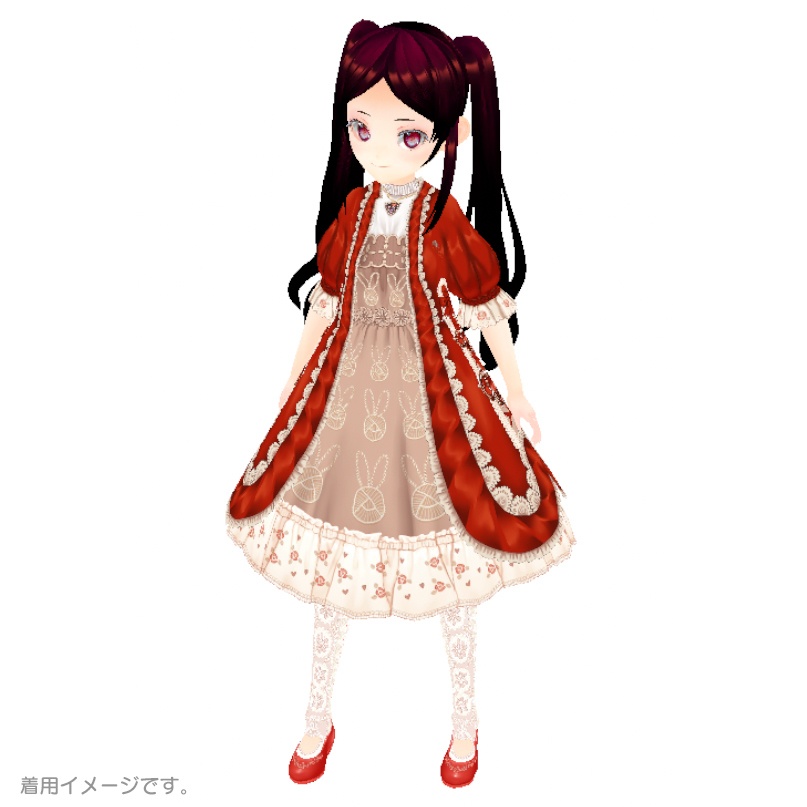 vroidstudio用テクスチャー(正式版対応) 薔薇とハートとレースのロリィタドレス