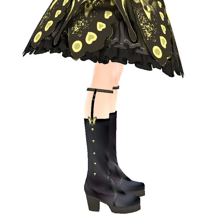 vroidstudio用テクスチャー(正式版対応) アゲハ蝶のドレス アゲハ蝶の羽とロリータ衣装