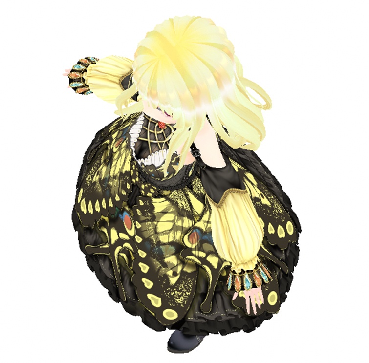 vroidstudio用テクスチャー(正式版対応) アゲハ蝶のドレス アゲハ蝶の羽とロリータ衣装