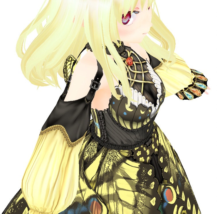 vroidstudio用テクスチャー(正式版対応) アゲハ蝶のドレス アゲハ蝶の羽とロリータ衣装