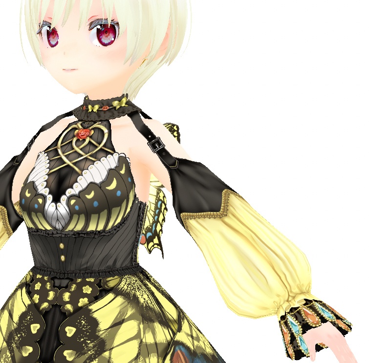 vroidstudio用テクスチャー(正式版対応) アゲハ蝶のドレス アゲハ蝶の羽とロリータ衣装