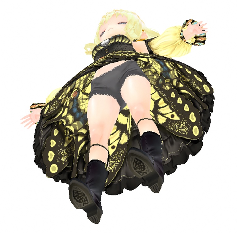 vroidstudio用テクスチャー(正式版対応) アゲハ蝶のドレス アゲハ蝶の羽とロリータ衣装