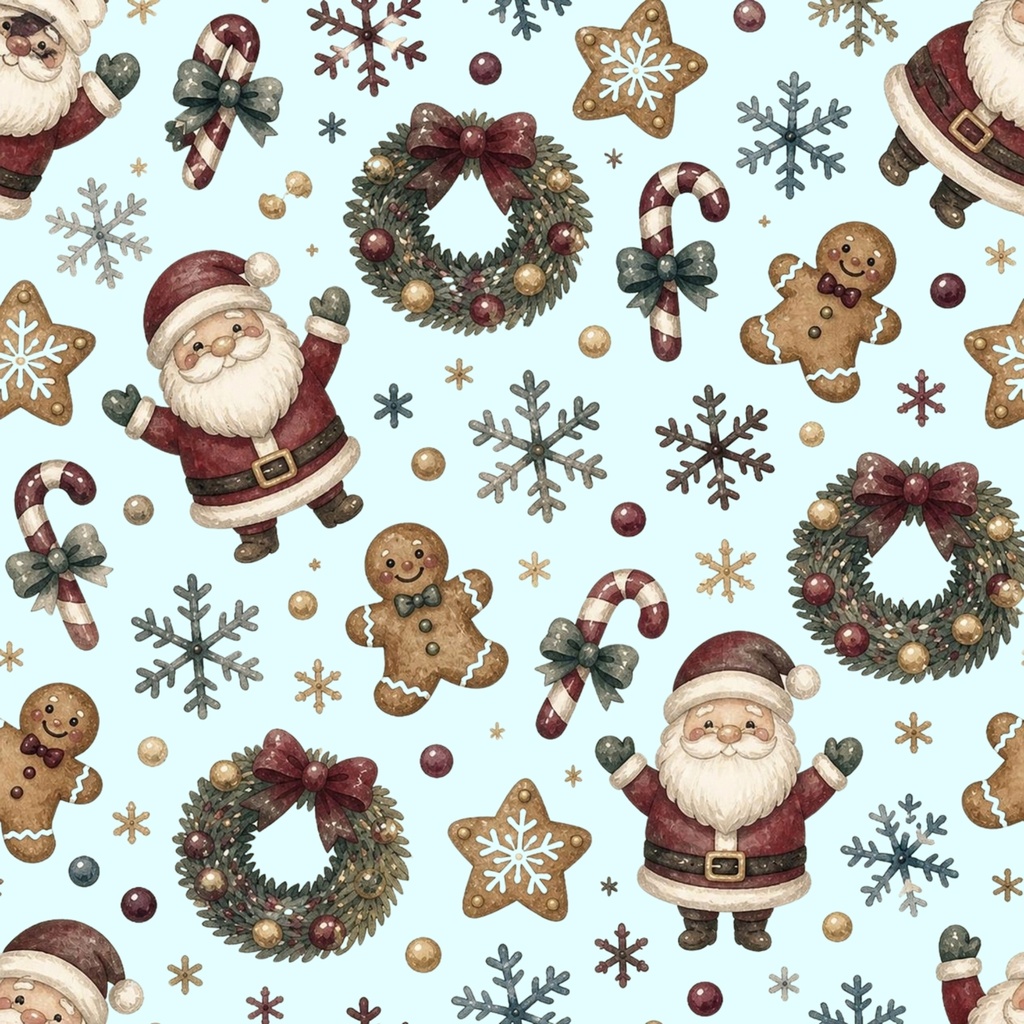 クリスマス デジタルペーパー 8枚セット 水彩
