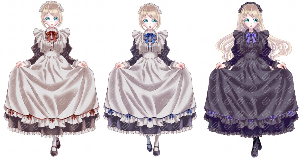 クラシックなメイドさんになれる衣装セット【Vライバーさん向け】