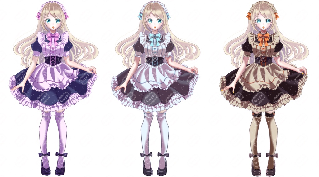 かわいいメイドさんになれる衣装セット【Vライバーさん向け】