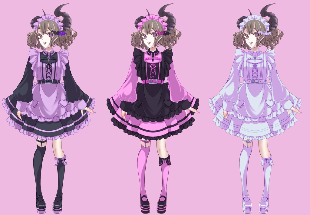 地雷系メイドさんになれる衣装セット【Vライバーさん向け】