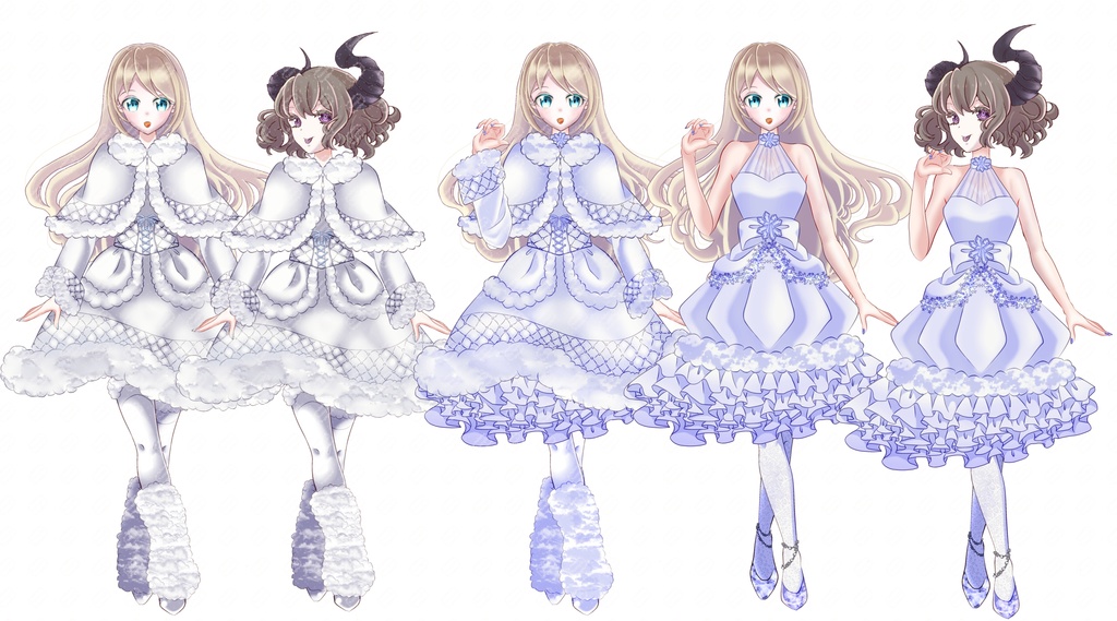 雪の女王になれるコート&ドレスセット【Vライバーさん向け】